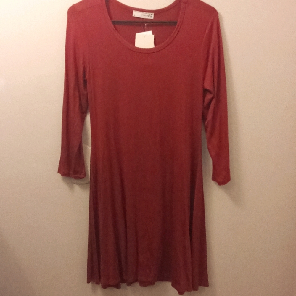 Long Sleeve Red Dress